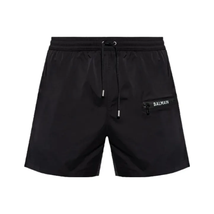 BALMAIN Logo Printed Drawstring Swim Shorts-0