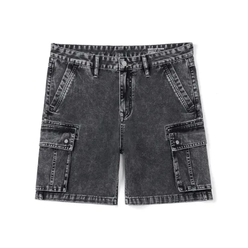 SIMWOOD Denim Shorts Men's Washable Snowflake Black