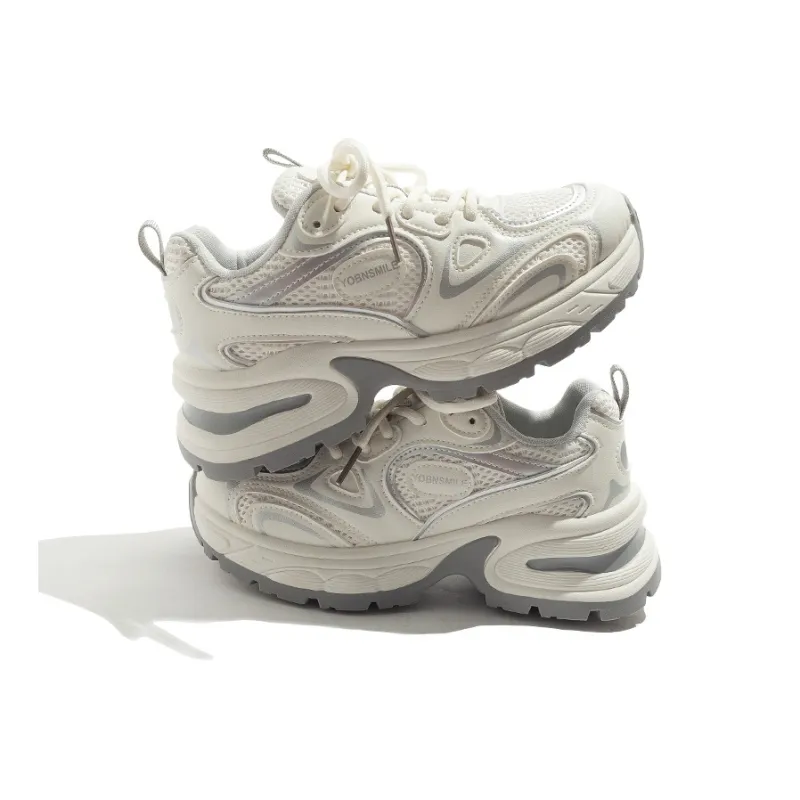 BEIER Lightweight Low Top Chunky Sneakers Women's Beige-2