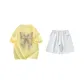 Set (Lemon Short-Sleeved Shirt+Heather Gray Shorts)