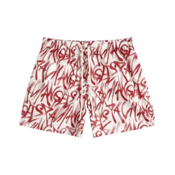 PALM ANGELS Graffiti Printed Drawstring Swim Shorts