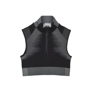 Y 3 High neck Ribbed Knit Crop Top