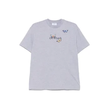 OFF WHITE Bookish Butterfly Straight Hem Crewneck T Shirt