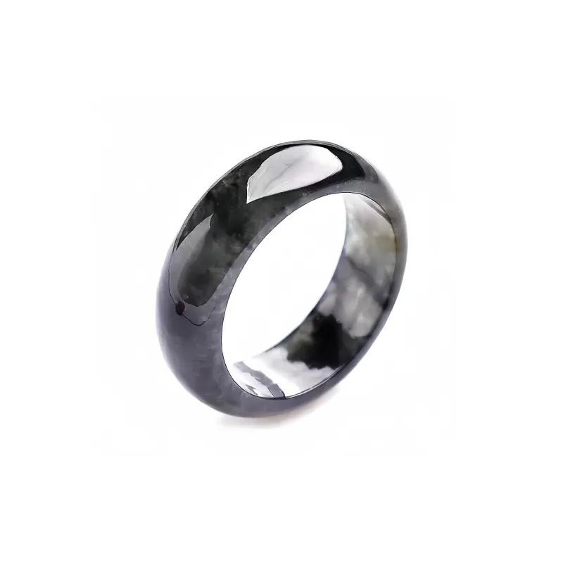 MY WORLD BEGINS AND ENDS WITH YOU Bean Type Jadeite Rings Unisex-1