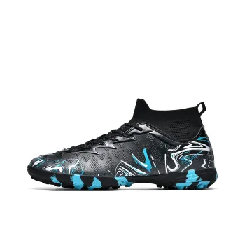 Binary TF Rubber Broken Studs Abrasion Resistant Lightweight Slip Resistant Soccer Shoes Unisex Black Moon White