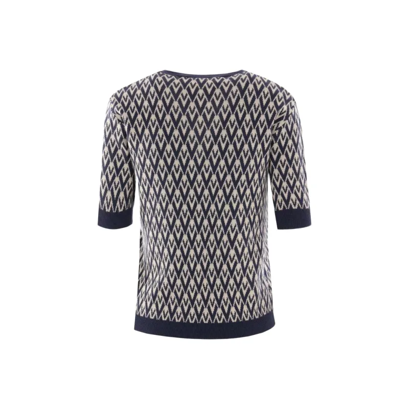 Valentino Toute La V Jacquard Crewneck Jumper-1