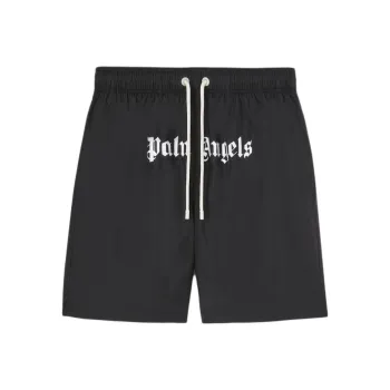 PALM ANGELS Logo Printed Drawstring Swim Shorts