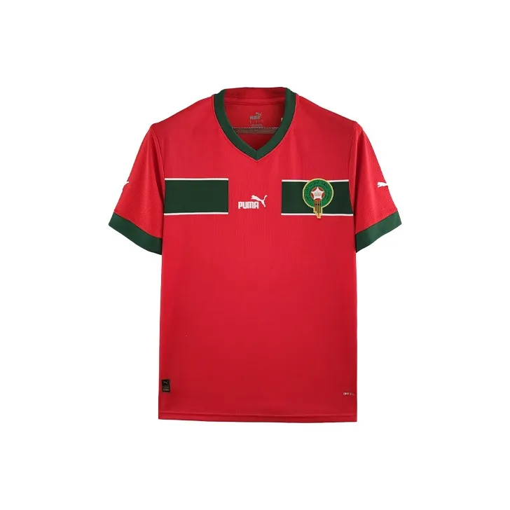 PUMA Morocco Home Qatar 2022 World Cup Soccer Jerseys Fan Edition Morocco Home Men's Red-0