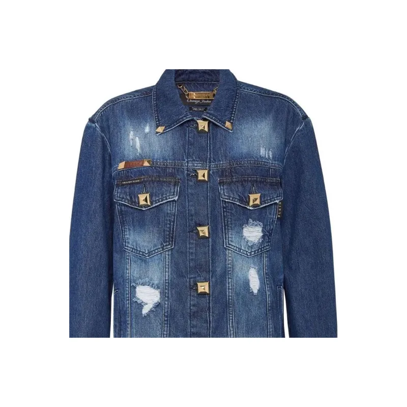 PHILIPP PLEIN Denim Jacket Women's Blue-4