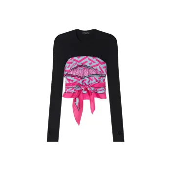 VERSACE Crop Tops Women's Black