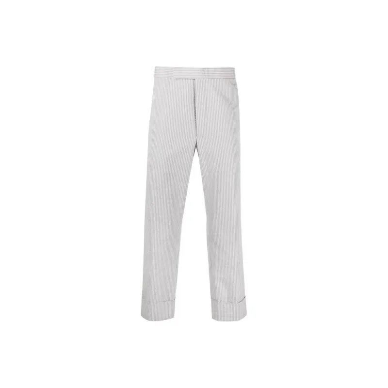 THOM BROWNE Low Rise Stripe Pattern Tailored Trousers-0