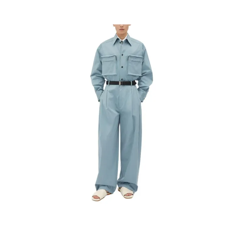 Bottega Veneta Casual Pants Men's Steel Blue-0