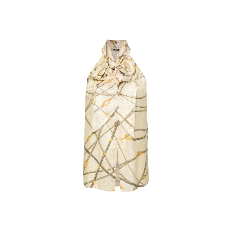 VERSACE Chain link Print Halterneck Top-0