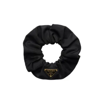 PRADA Enamel, Metal, Recycled Nylon, Recycled Polyamide Hair Tie Unisex Black