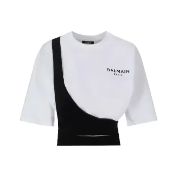 BALMAIN Crop Tops Women's White