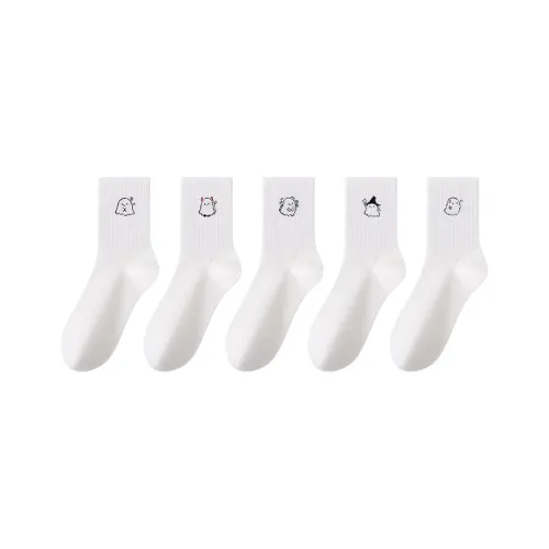MIIOW Mid Calf Socks Women's 5 Pack