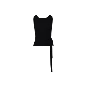 Patou Ribbed Knit V Neck Wrap Top