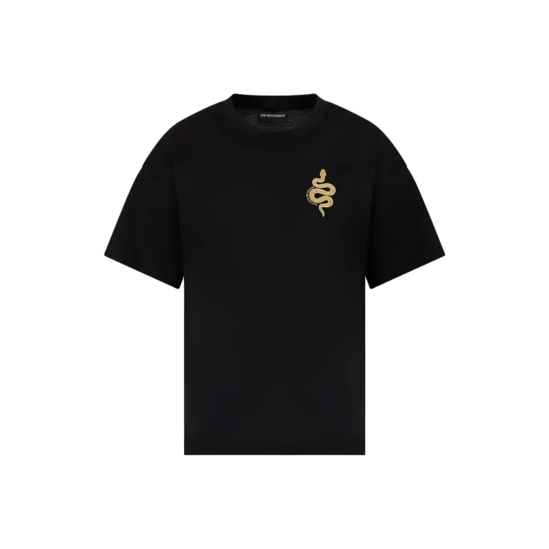 EMPORIO ARMANI Asv Mercerised Jersey Boxy T shirt With Chinese New Year Embroidery-0