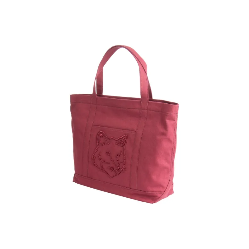 Maison Kitsune Cotton Tote Bag, Shopping Bag, Shoulder Bag, Handbag Tubas Men's Red-1