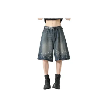 Warrior Huichao Riding The Wind Collection Denim Shorts Unisex