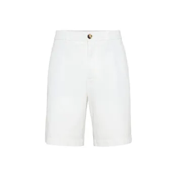 Brunello Cucinelli Garment Dyed Gabardine Bermuda Shorts