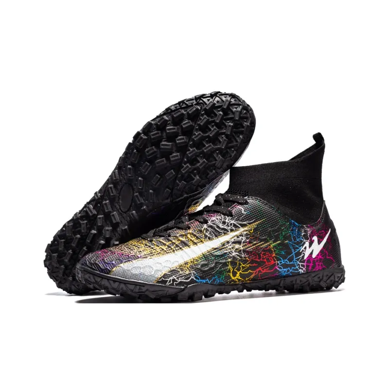 Binary TF Turf Cushioning Abrasion Resistant Lightweight Soccer Shoes Unisex Black-2
