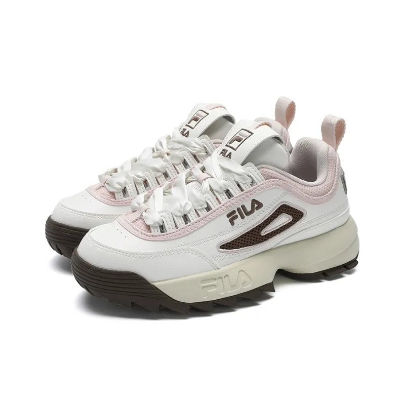 FILA Disruptor 2 Anti Slip Wear Resistant Low Top Casual Shoes Women's White Pink-2