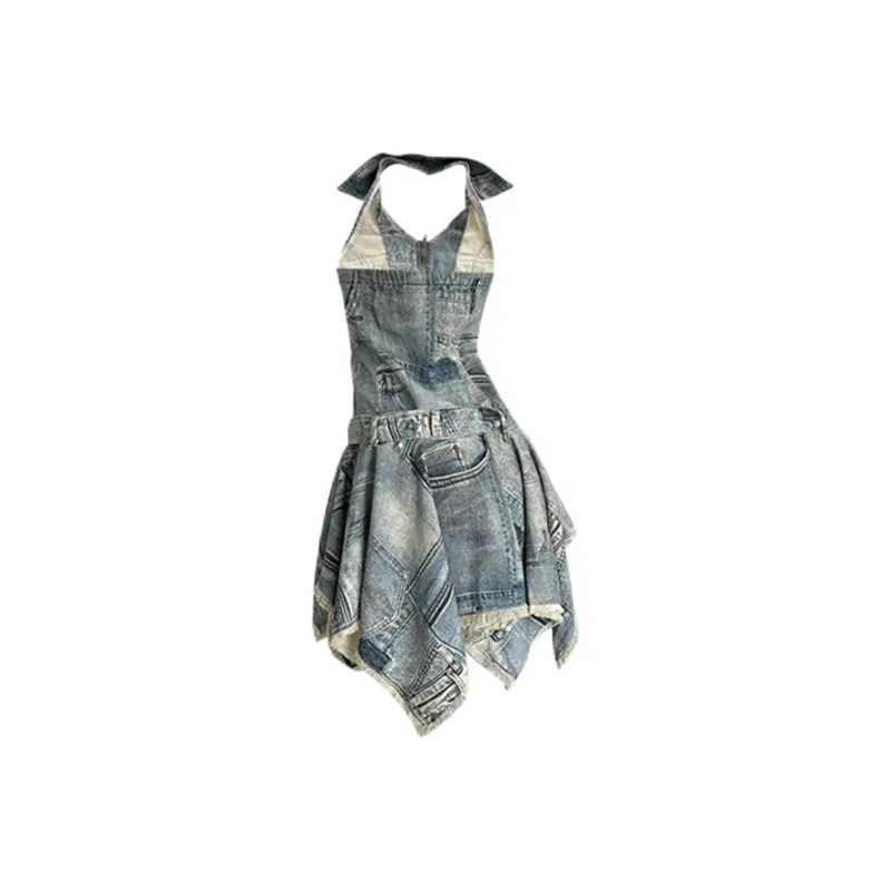 ABBY GODDESS Sleeveless Dress Women's Denim Blue-1