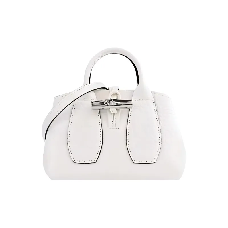LONGCHAMP Roseau Leather Crossbody Handbags Extra Small Women's White-0