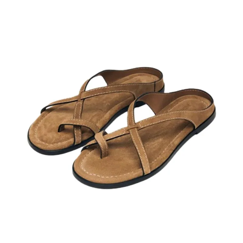 ALOHAS Slip Resistant Flip Flops Women's Brown-2