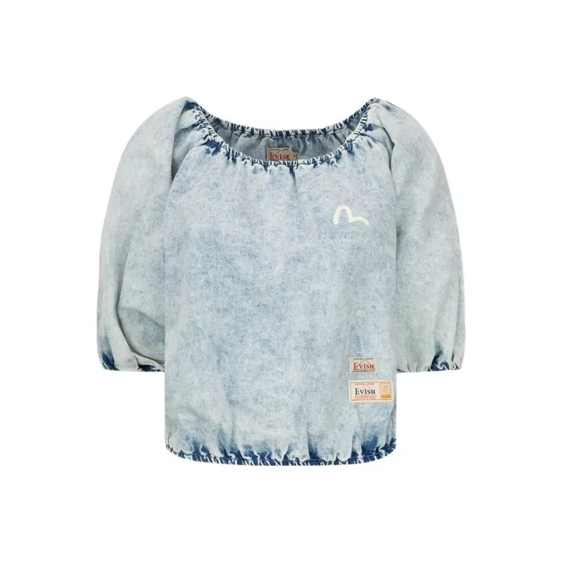 EVISU Crop Tops Women's Blue-0