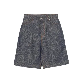 ETRO Jacquard Denim Bermuda Shorts