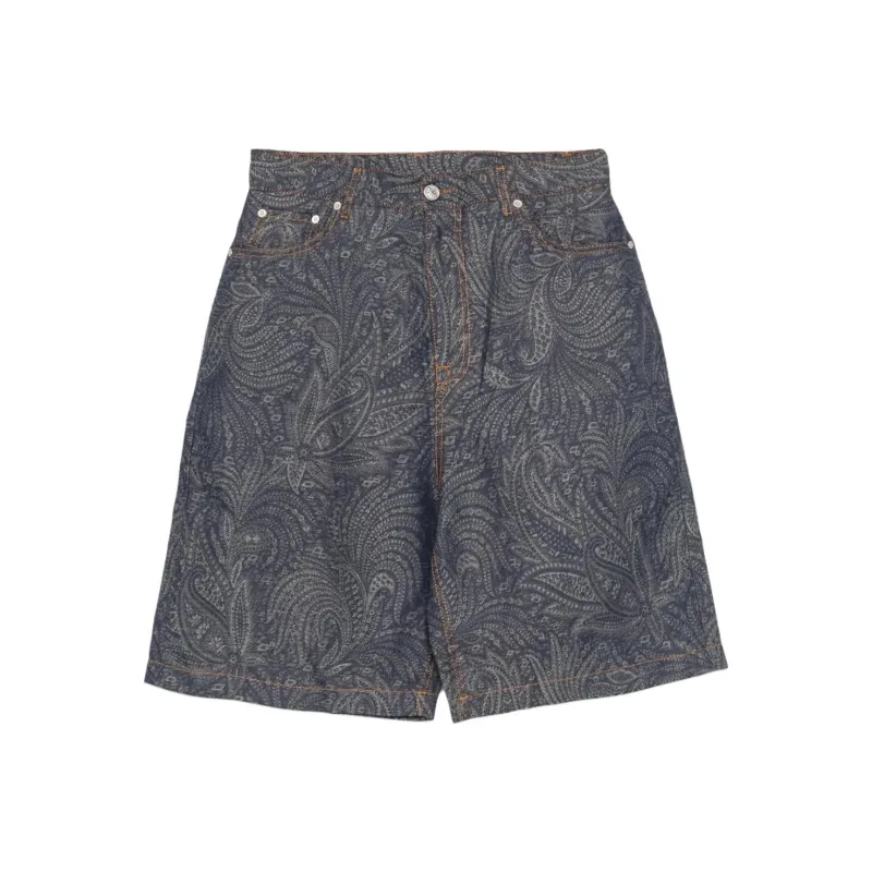 ETRO Jacquard Denim Bermuda Shorts-0