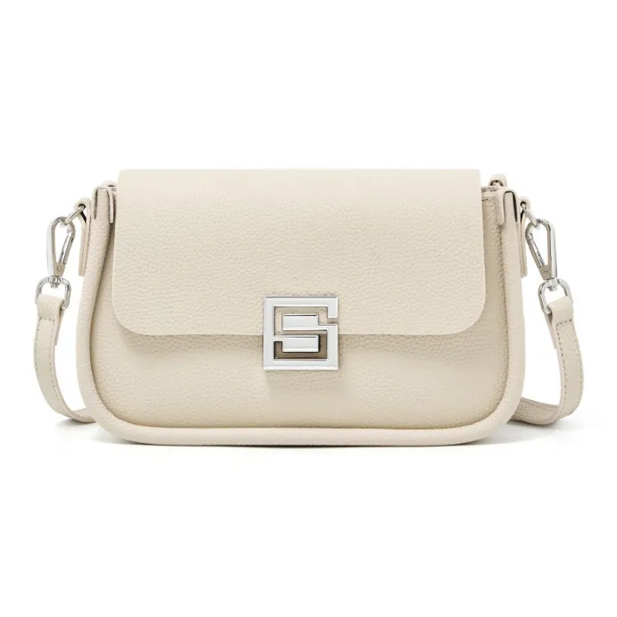 PESASRIE Top Grain Cow Leather Shoulder Bag Women's Multicolor-5