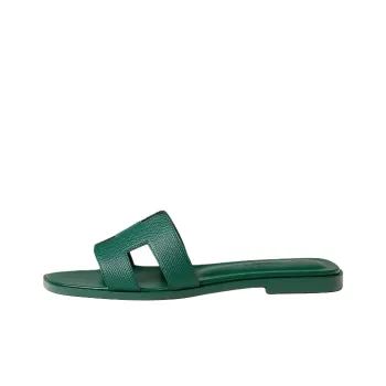 HERMES Oran Slide Slippers Women's Green