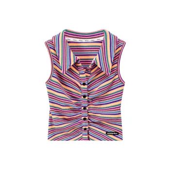 CHUU Tank Tops Women's Rainbow Stripes