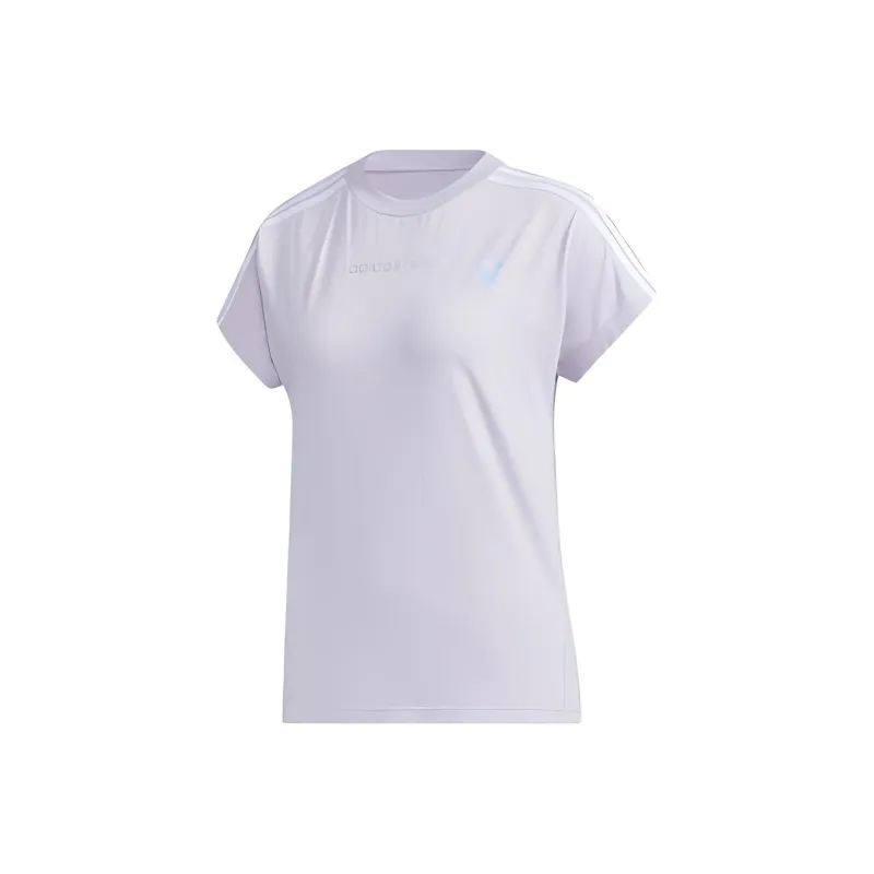 Adidas Neo Raglan Sleeve T Shirt Women's Light Purple White-0