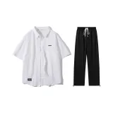 Set (White Top+Black Pants)