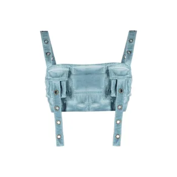 Blumarine Cargo-Style Eyelet Detailed Cropped Top