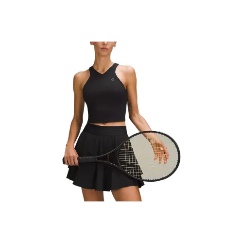 Lululemon Cropped V Neck Tennis Tank Top Tank Top Women's Black