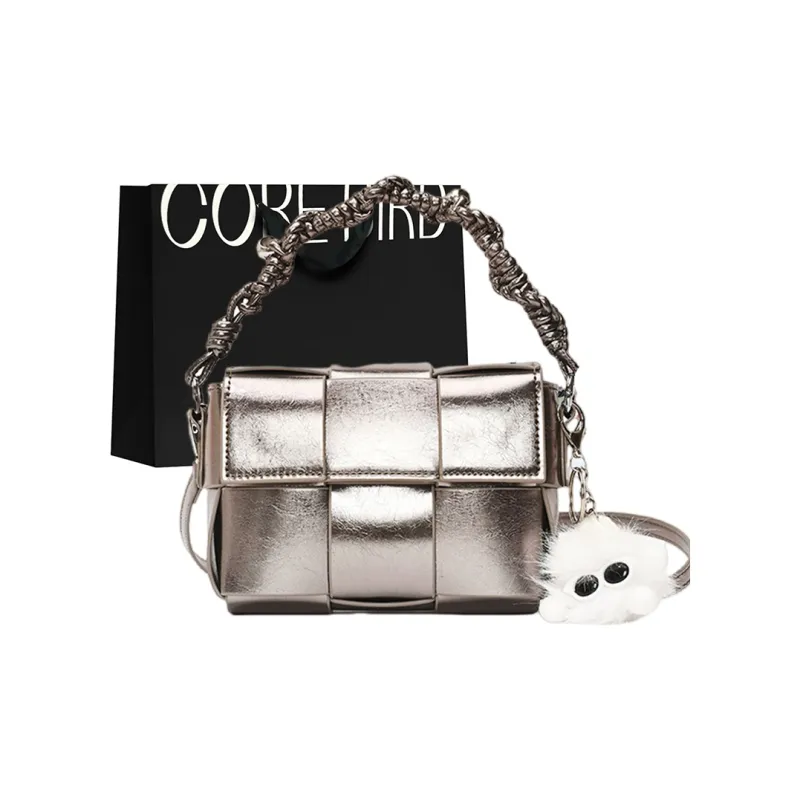 CORE BIRD PU Shoulder Bag Small Size Women's Light Gray/Silver-8