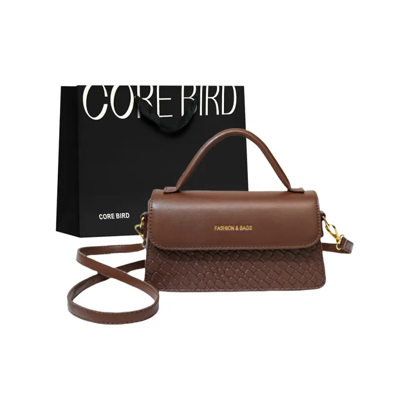 CORE BIRD PU One Shoulder Handbag Regular Women's Black/Ecru/Coffee-8