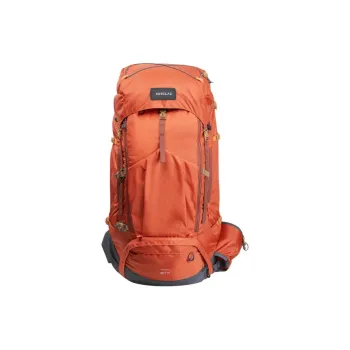 DECATHLON Mountaineering Bag Outdoor Bag Nylon 60L+10L Orange Unisex