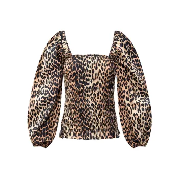 GANNI Crop Tops Women's Brown