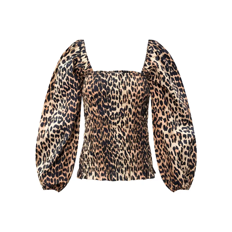 GANNI Crop Tops Women's Brown-0