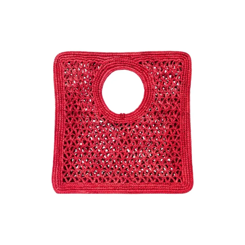 Jacquemus Raffia Handbag Small Size Women's Red-3