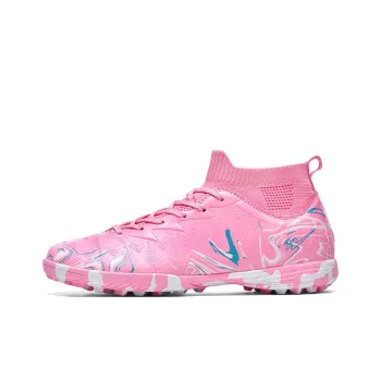 Binary TF Rubber Broken Studs Cushioning Abrasion Resistant Lightweight Slip Resistant Soccer Shoes Unisex Rose Pink
