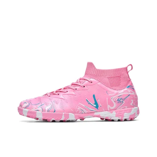Binary TF Rubber Broken Studs Cushioning Abrasion Resistant Lightweight Slip Resistant Soccer Shoes Unisex Rose Pink