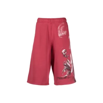 OFF WHITE Casual Shorts Loose Fit Men's Red
