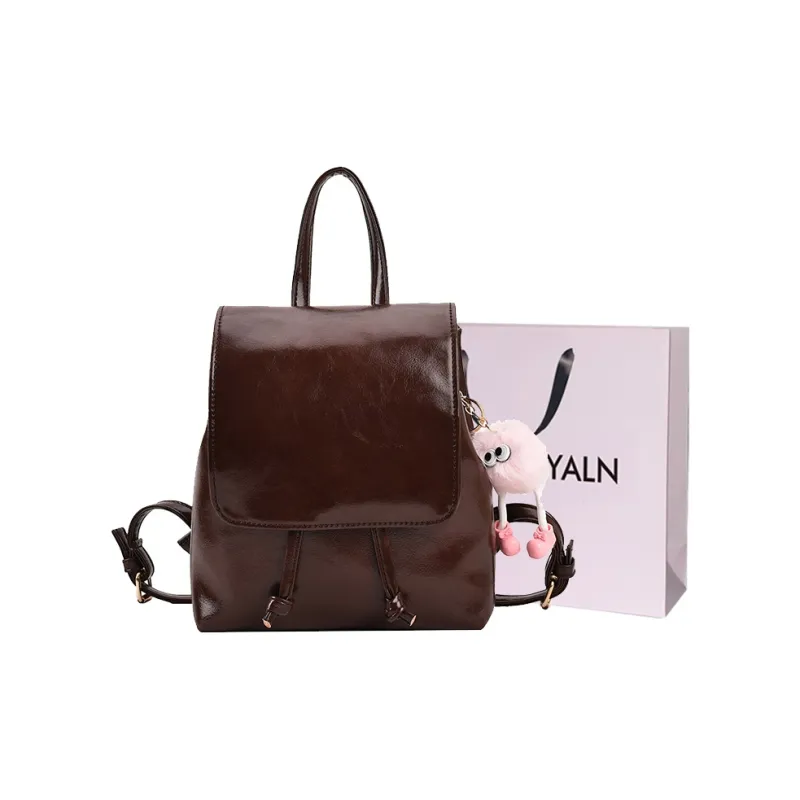 LOUIS ROYALN PU Backpack Regular Women's Brown/Silver/Black/White/Pink-0